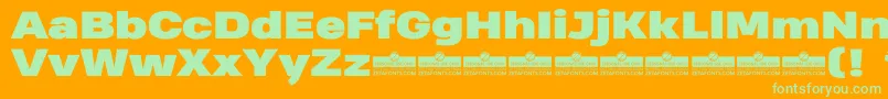 HeadingProWideBlackTrial Font – Green Fonts on Orange Background