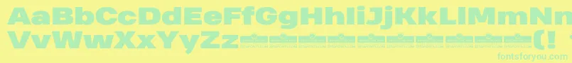 HeadingProWideBlackTrial Font – Green Fonts on Yellow Background