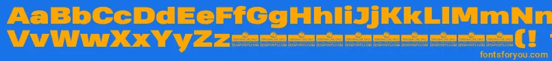 HeadingProWideBlackTrial Font – Orange Fonts on Blue Background