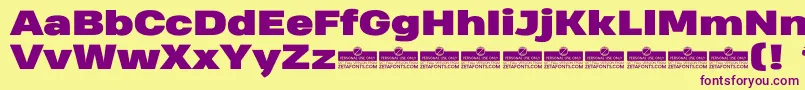 HeadingProWideBlackTrial Font – Purple Fonts on Yellow Background
