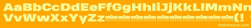 HeadingProWideBlackTrial Font – Yellow Fonts on Orange Background