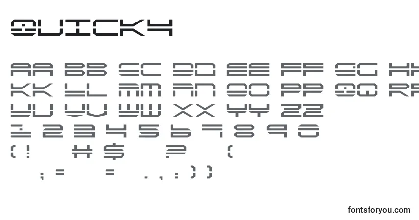 Schriftart Quick4 – Alphabet, Zahlen, spezielle Symbole