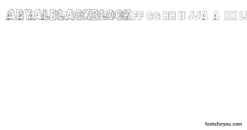 Czcionka ARyalBlackBlock – alfabet, cyfry, specjalne znaki