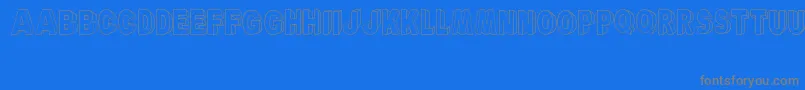 ARyalBlackBlock-Schriftart – Graue Schriften auf blauem Hintergrund