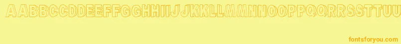 ARyalBlackBlock Font – Orange Fonts on Yellow Background