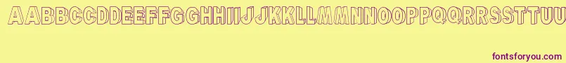 ARyalBlackBlock Font – Purple Fonts on Yellow Background