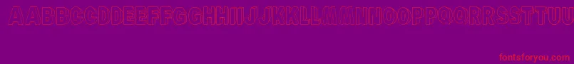 ARyalBlackBlock-Schriftart – Rote Schriften auf violettem Hintergrund