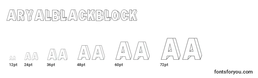 Размеры шрифта ARyalBlackBlock