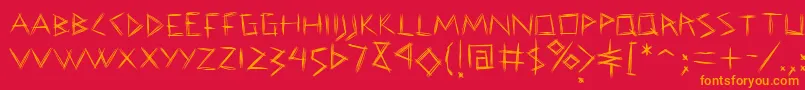 CorajeLeve Font – Orange Fonts on Red Background