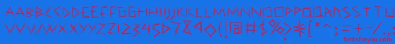 CorajeLeve Font – Red Fonts on Blue Background