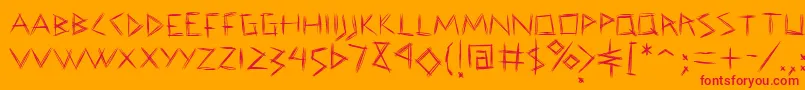 フォントCorajeLeve – オレンジの背景に赤い文字
