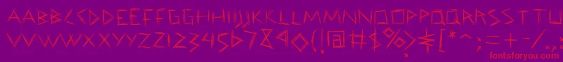 CorajeLeve Font – Red Fonts on Purple Background