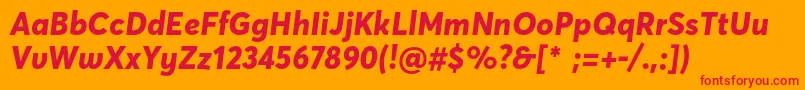 AvertademopeExtrabold Font – Red Fonts on Orange Background
