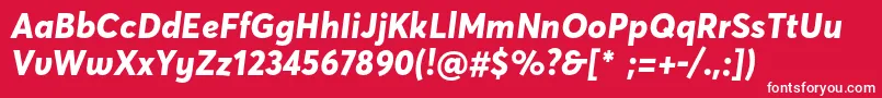 Fonte AvertademopeExtrabold – fontes brancas em um fundo vermelho