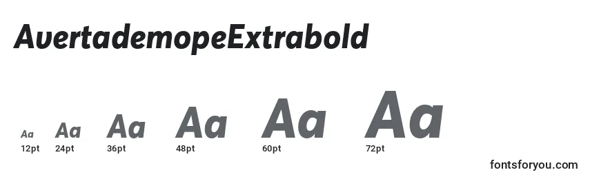 Размеры шрифта AvertademopeExtrabold