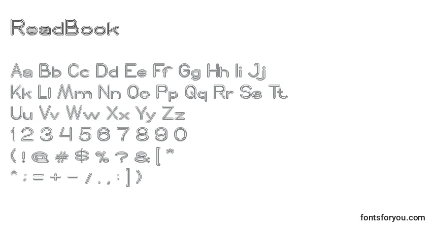 ReadBook Font – alphabet, numbers, special characters