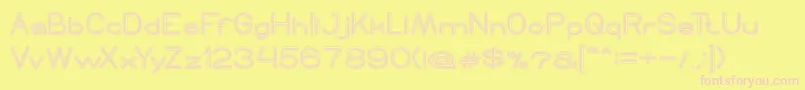 ReadBook-fontti – vaaleanpunaiset fontit keltaisella taustalla