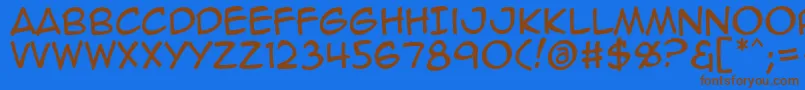 Animeace2Reg Font – Brown Fonts on Blue Background