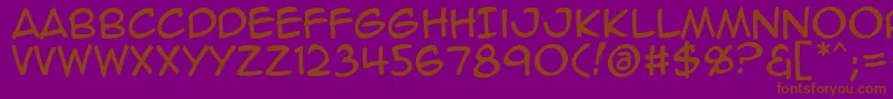 Animeace2Reg Font – Brown Fonts on Purple Background