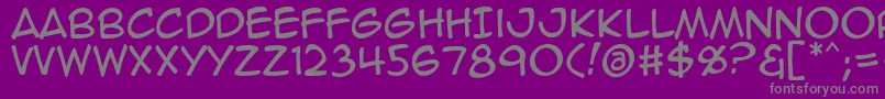 Animeace2Reg-Schriftart – Graue Schriften auf violettem Hintergrund
