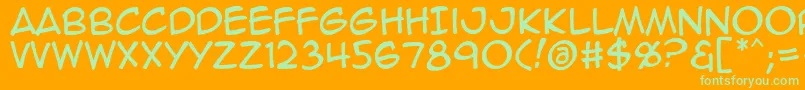 Animeace2Reg Font – Green Fonts on Orange Background