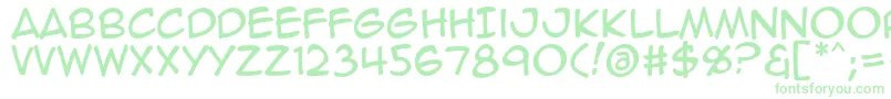 Animeace2Reg Font – Green Fonts on White Background