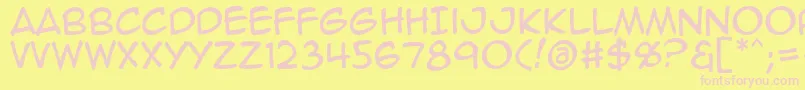 Animeace2Reg Font – Pink Fonts on Yellow Background