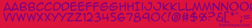 Animeace2Reg Font – Purple Fonts on Red Background