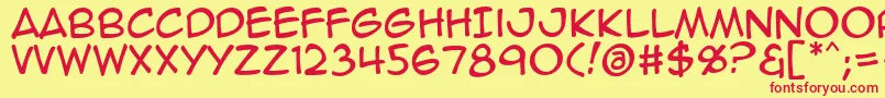 Animeace2Reg Font – Red Fonts on Yellow Background