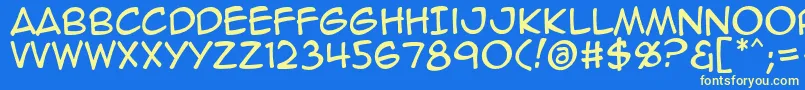 Animeace2Reg Font – Yellow Fonts on Blue Background