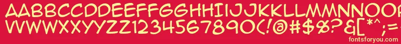 Animeace2Reg Font – Yellow Fonts on Red Background