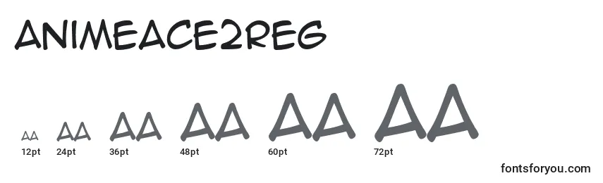 Размеры шрифта Animeace2Reg
