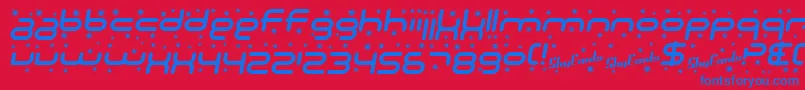 SfTechnodelightItalic Font – Blue Fonts on Red Background