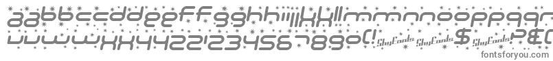 フォントSfTechnodelightItalic – 白い背景に灰色の文字