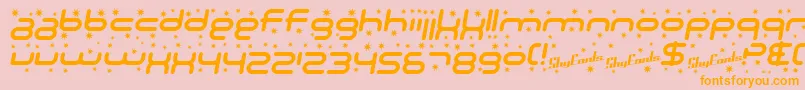 SfTechnodelightItalic Font – Orange Fonts on Pink Background