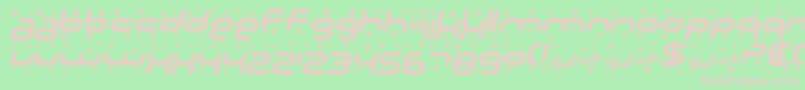 SfTechnodelightItalic-Schriftart – Rosa Schriften auf grünem Hintergrund