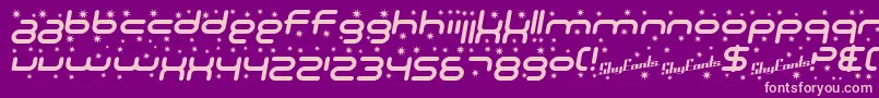 SfTechnodelightItalic Font – Pink Fonts on Purple Background