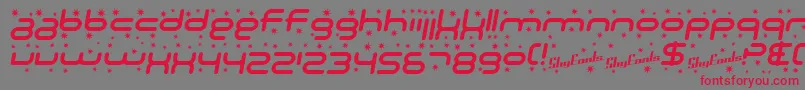 SfTechnodelightItalic Font – Red Fonts on Gray Background