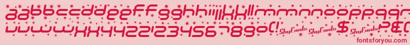 SfTechnodelightItalic-Schriftart – Rote Schriften auf rosa Hintergrund