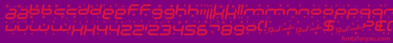SfTechnodelightItalic Font – Red Fonts on Purple Background