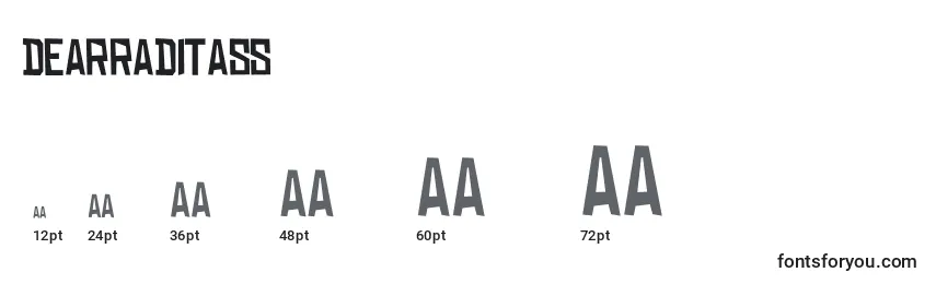 Dearraditass Font Sizes