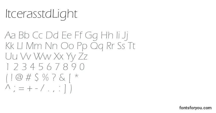Шрифт ItcerasstdLight – алфавит, цифры, специальные символы