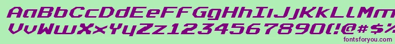 RealpolitikExpandedItalic Font – Purple Fonts on Green Background