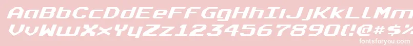 フォントRealpolitikExpandedItalic – ピンクの背景に白い文字