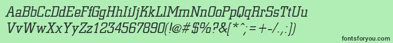 Шрифт CivicItalic – чёрные шрифты на зелёном фоне