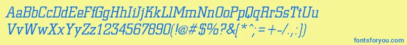 Шрифт CivicItalic – синие шрифты на жёлтом фоне