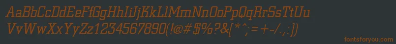 Шрифт CivicItalic – коричневые шрифты на чёрном фоне