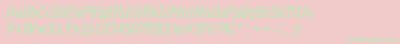 CivicItalic Font – Green Fonts on Pink Background