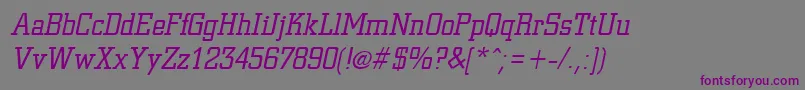 Czcionka CivicItalic – fioletowe czcionki na szarym tle
