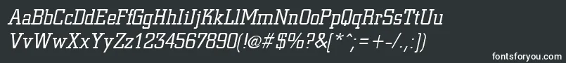 Шрифт CivicItalic – белые шрифты на чёрном фоне